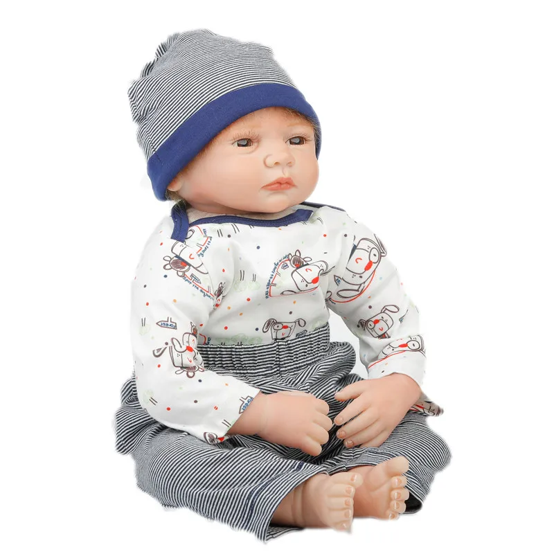 SanyDoll 22 дюйма 55 см силиконовые куклы для новорожденных реалистичный Модный милый