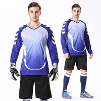 custom professional men goalkeeper jerseys soccer football jerseys survetement training uniform set doorkeepers thicken sponge