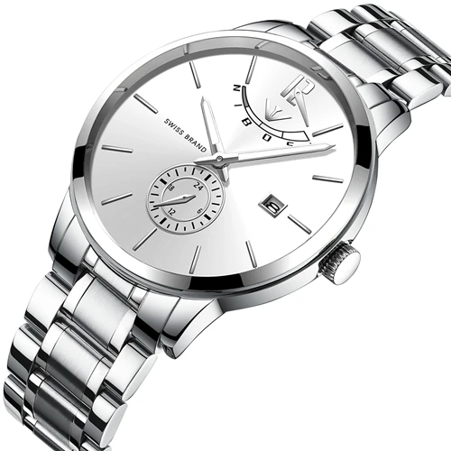 NIBOSI, простые золотые часы для мужчин, Relojes, кварцевые часы, военные, спортивные, мужские, полностью стальные, бизнес подарок, мужские часы, Relogio Masculino - Цвет: H