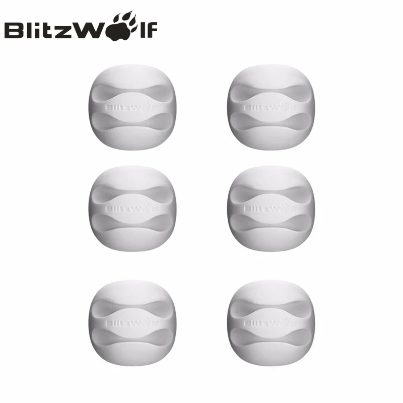 Устройство для намотки кабеля BlitzWolf 6 шт./лот органайзер зажим наушников
