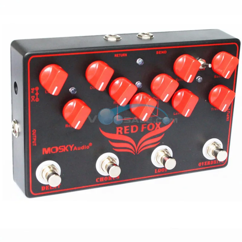Mosky Red Fox мульти эффекты комбинированный педаль эффект гитарные аксессуары 4 в 1