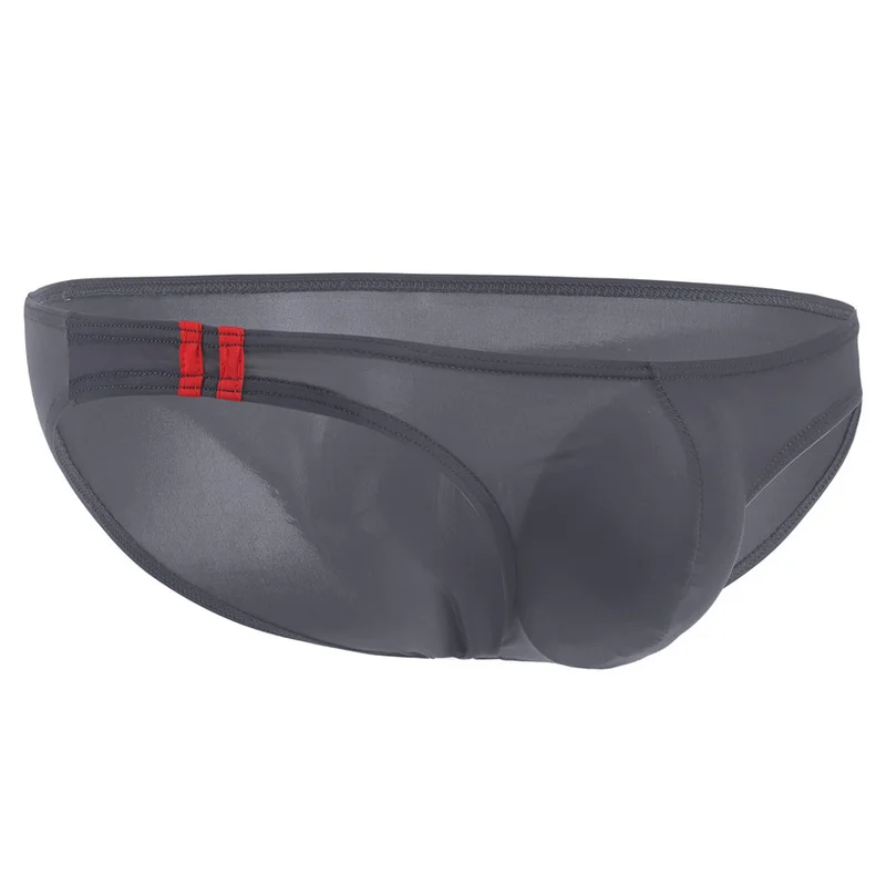 Мужские трусы брифы из вискозы черные ультратонкие прозрачные слипы бикини