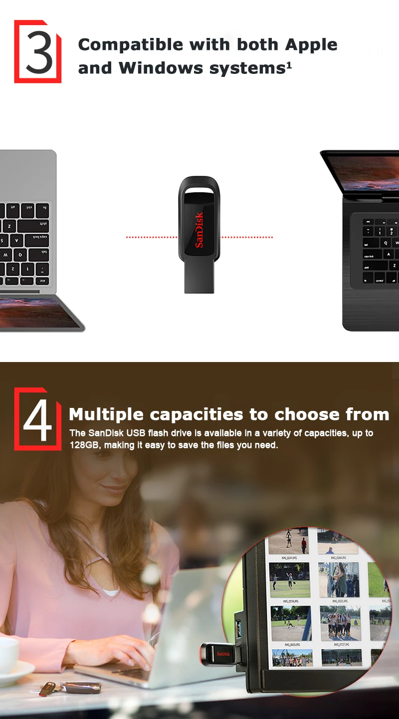 SanDisk CZ61 USB флеш-накопитель 128 Гб 64 ГБ высокоскоростной USB 2,0 мини-диск микро USB Флешка 32 Гб 16 Гб памяти
