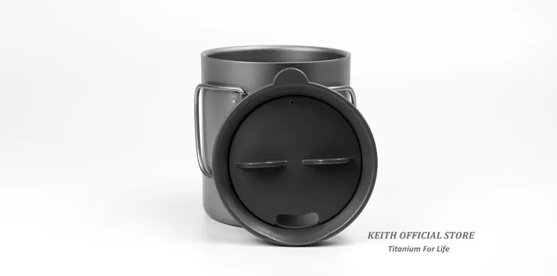 Кейт чистый Титан двойными стенками воды Кружки со складной ручки Питейная посуда Открытый Отдых Чашки Сверхлегкий кружка 450 мл 600 мл титановая кружка посуда для похода туризм и походы кемпинг