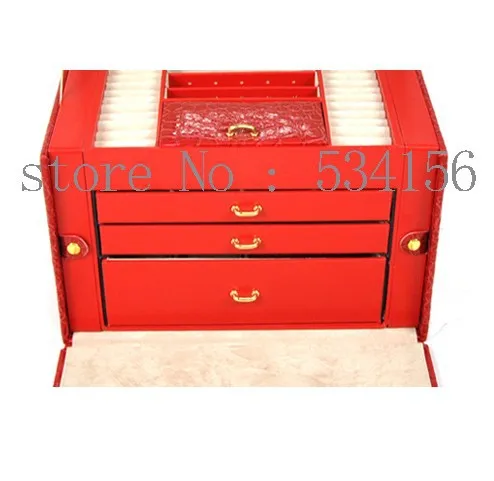 Бесплатная доставка роскошные кожаные большие 4 слойные ювелирные изделия