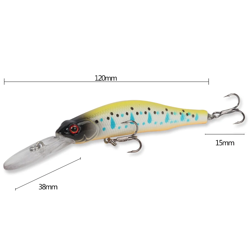 1 шт. Minnow 3D рыболовные приманки (12 см) 13 5g лазерный жесткая искусственная приманка