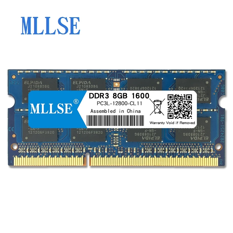 Mllse ноутбук Sodimm Ram DDR3L 8GB 1600mhz 1 35 V память для ноутбука PC3L-12800S 204pin без ECC RAM memoria |