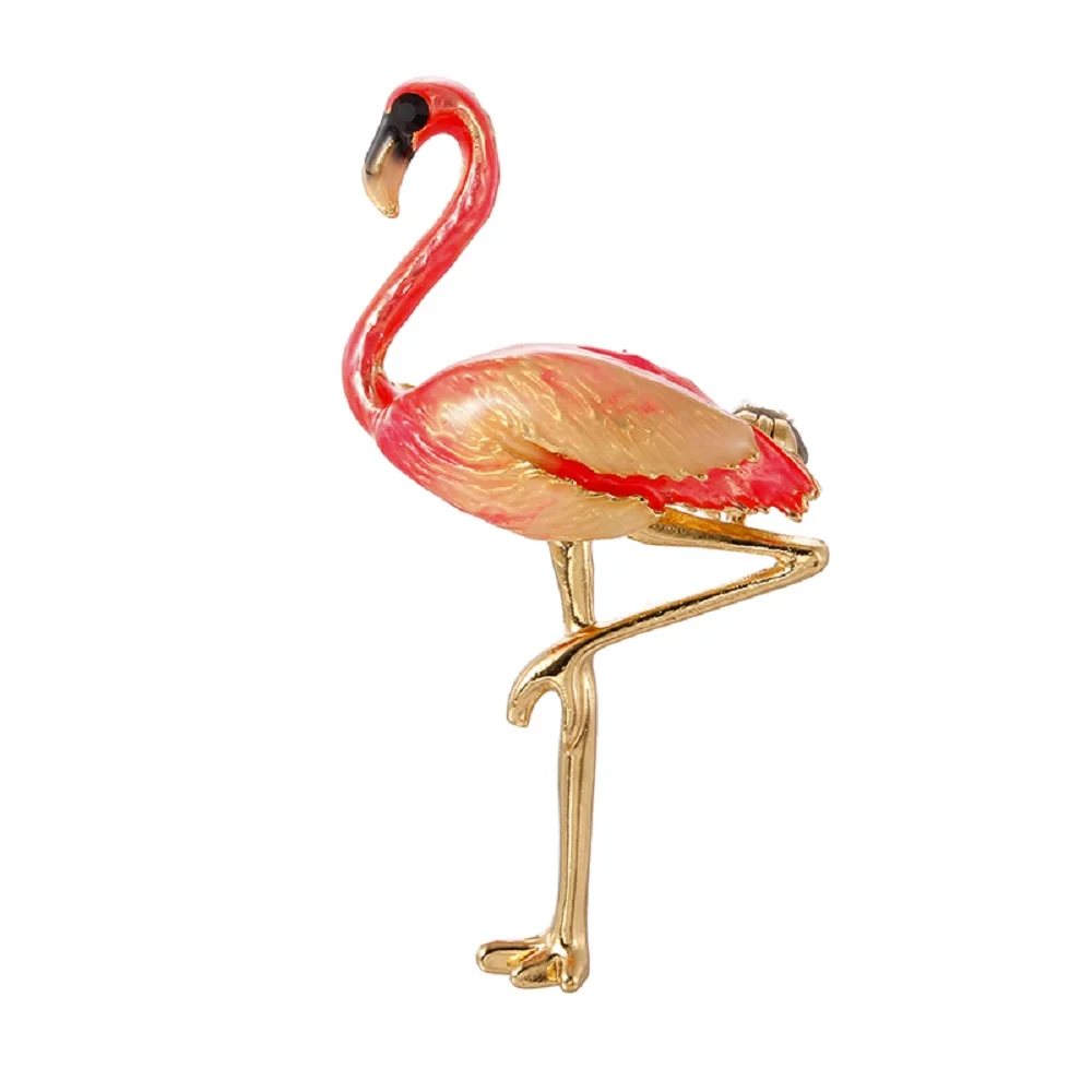 

1Pc Cute Enamel Flamingo Brooches Unisex Women Men Brooch Pin Bird Animal Broches Fashion Dress Coat Accessories Jewelry Gift