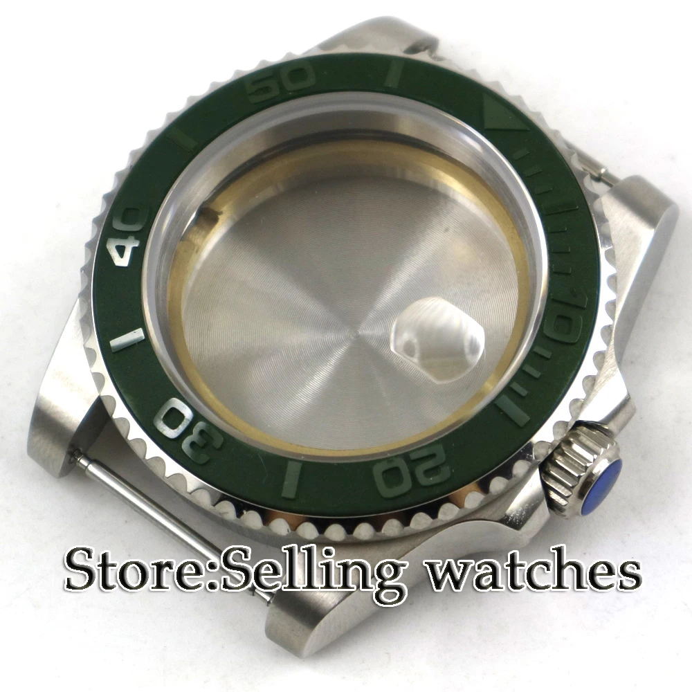 

PARNIS 40mm Sapphire Glass Date Rotating Bezel High Quality Steel Watch Case fit ETA 2836 mingzhu 2813 miyota 82 series Movement
