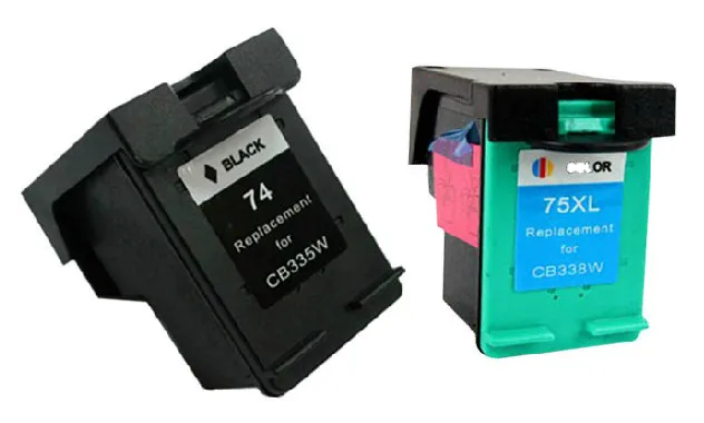 free shipping 2 Ink Cartridge For HP 74 xl CB336WN + for 75 CB338WN Printer | Компьютеры и офис