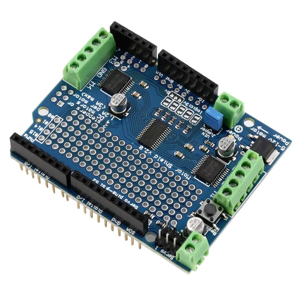 Профессиональный двигатель/шаговый/сервопривод/робот щит для Arduino v2 с драйвер pwm