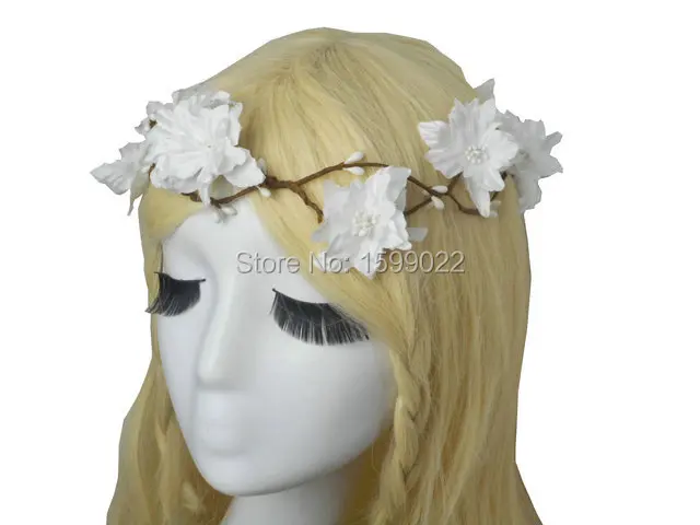 Повязка на голову женская ручной работы Свадебный белый костюм принцессы с