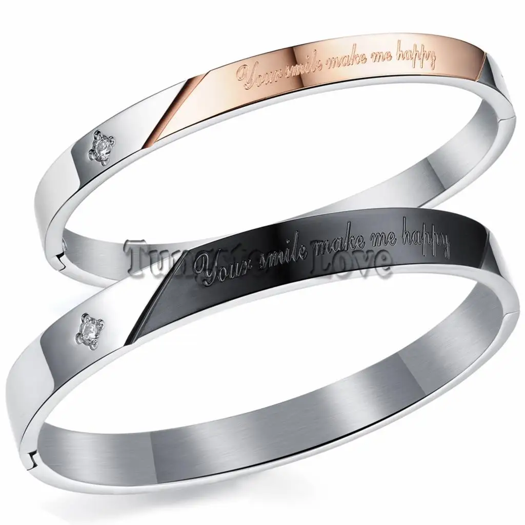 1 шт. браслет из нержавеющей стали с надписью your smile me happy|bangle bracelet|black bangle braceletsteel