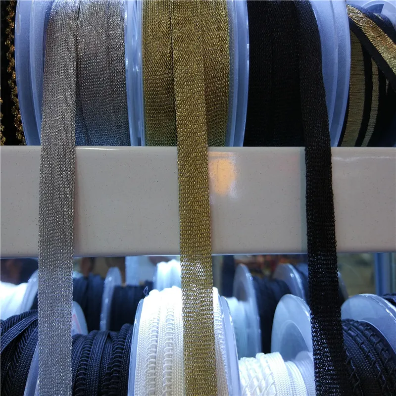 1 см широкая сетчатая лента полые ленты для шляпы одежды черная серебристая