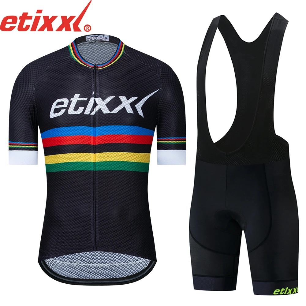 

ETIXXL 2022 Cycling Jersey 5D bib Set MTB Bike Clothing Breathable Bicycle Clothes Men's Short Maillot Culotte