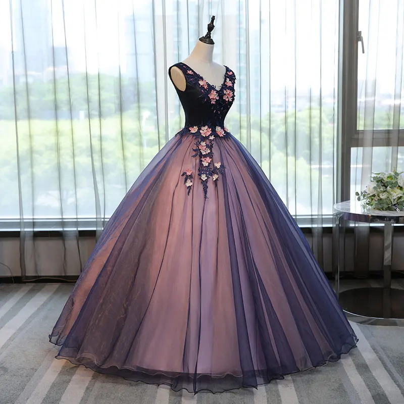 Бальное платье для девушек 15 16 лет без рукавов с V образным вырезом|vestidos de anos|15