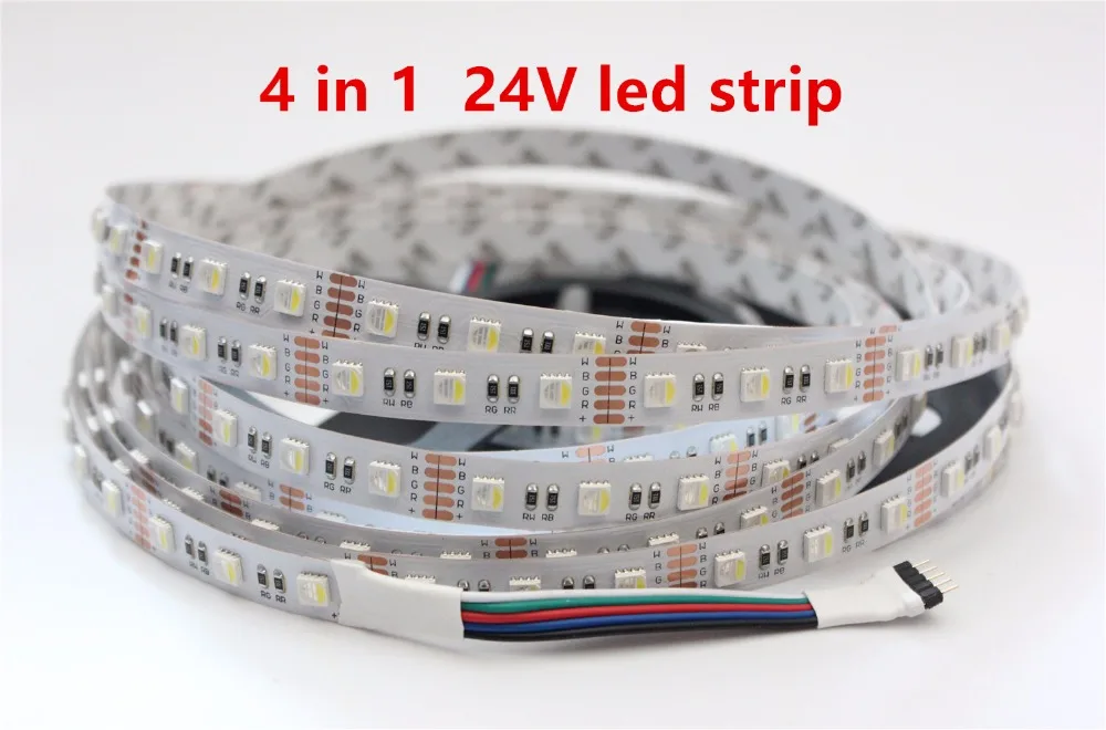 Светодиодная лента 4 в 1 RGBW 5050 24 В постоянного тока гибкая светодиодная RGB + белый/RGB