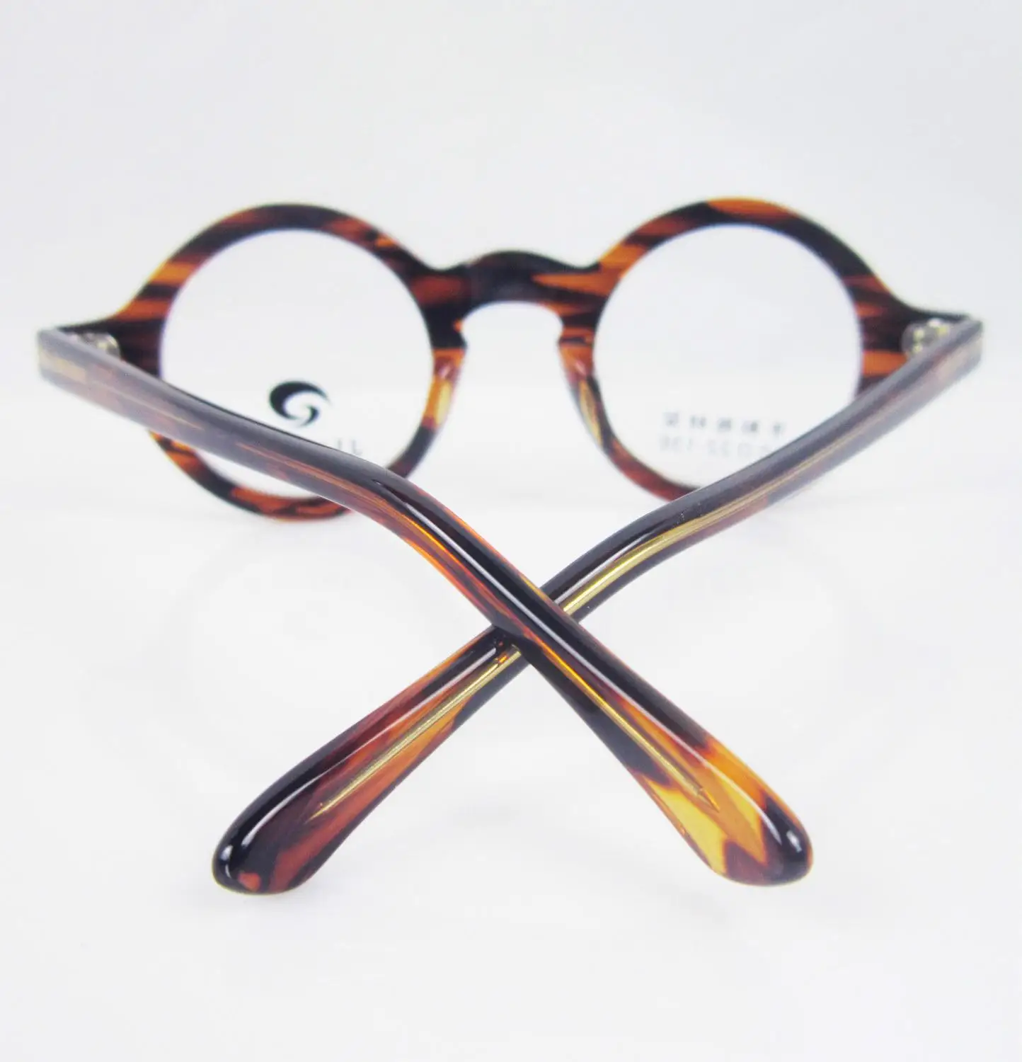 40mm Tortoise shell 40 мм 42 мм 46 мм 50 мм 60 мм винтажная круглая черепаховая оправа для очков оптическая Rx 1014 - Цвет оправы: 40mm Tortoise shell