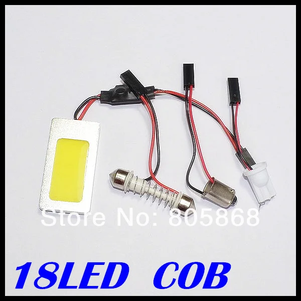 

Car panel light 3W COB Chip 18led LED Car Interior Light T10 Festoon LED Dome BA9S Adapter 12V Car Vehicle LED Panel
