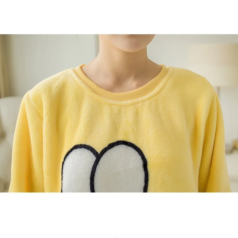 

Winter Flannel Pyjama Women Kigurumi Pajamas Set Cartoon Honey Been Pijama Full Sleeve Nightwear Thick Warm Sleepwear Feminino