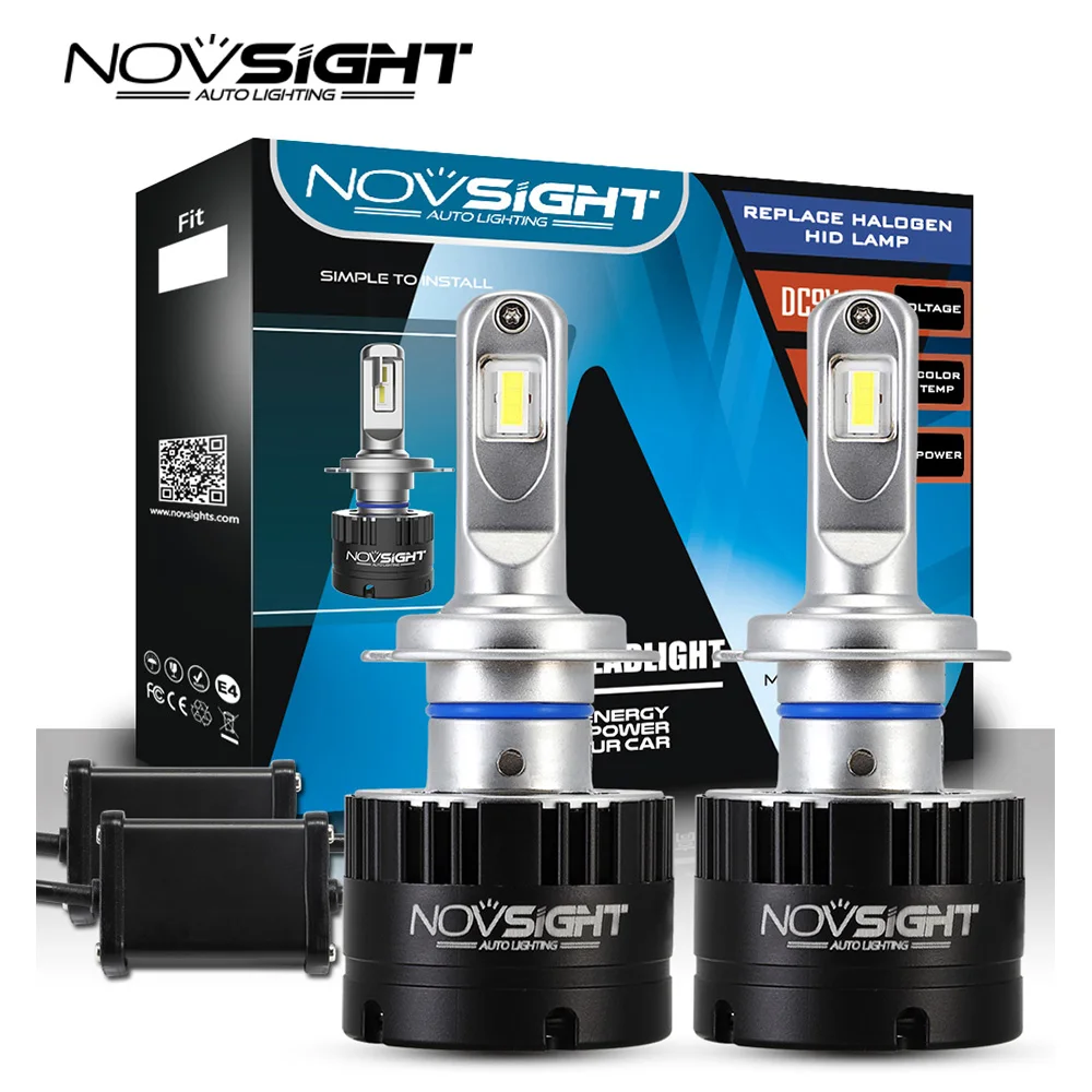 NOVSIGHT Автомобильная фара H7 H4 светодиодный H8/H11 HB3/9005 HB4/9006 H1 80W 14400lm авто лампа