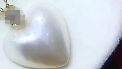 free shipping Natural 14*14mm Maba pearl Heart pendant necklace O chain 18 k solid gold | Украшения и аксессуары