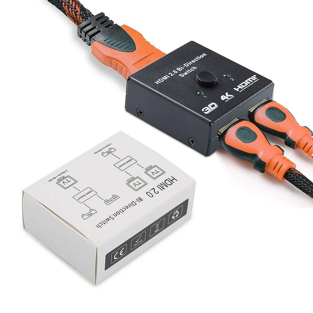 HDMI коммутатор Mini 2x1 4K сплиттер двунаправленный переключатель 2 1x2 поддержка HDCP для