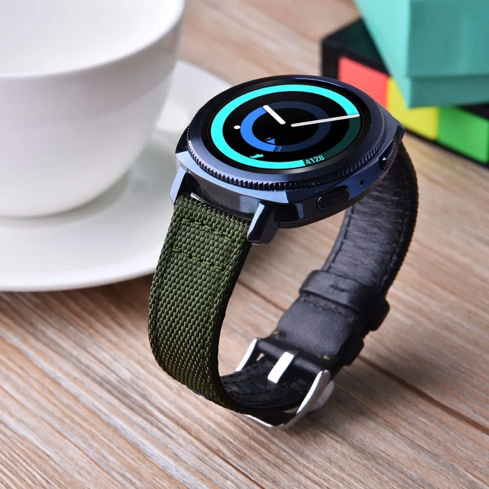 Спортивный ремешок Gear V MORO новинка 2018 20 мм нейлон + кожа для Samsung Sport/Gear S2