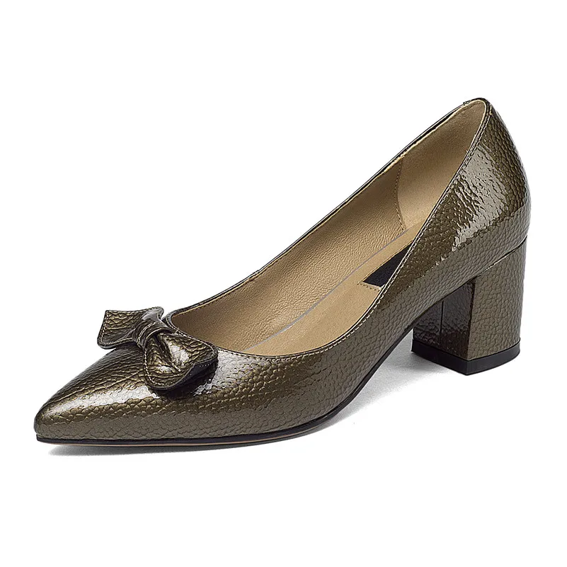 Женские туфли-лодочки FEDONAS черные туфли из натуральной кожи с узлом-бабочкой и