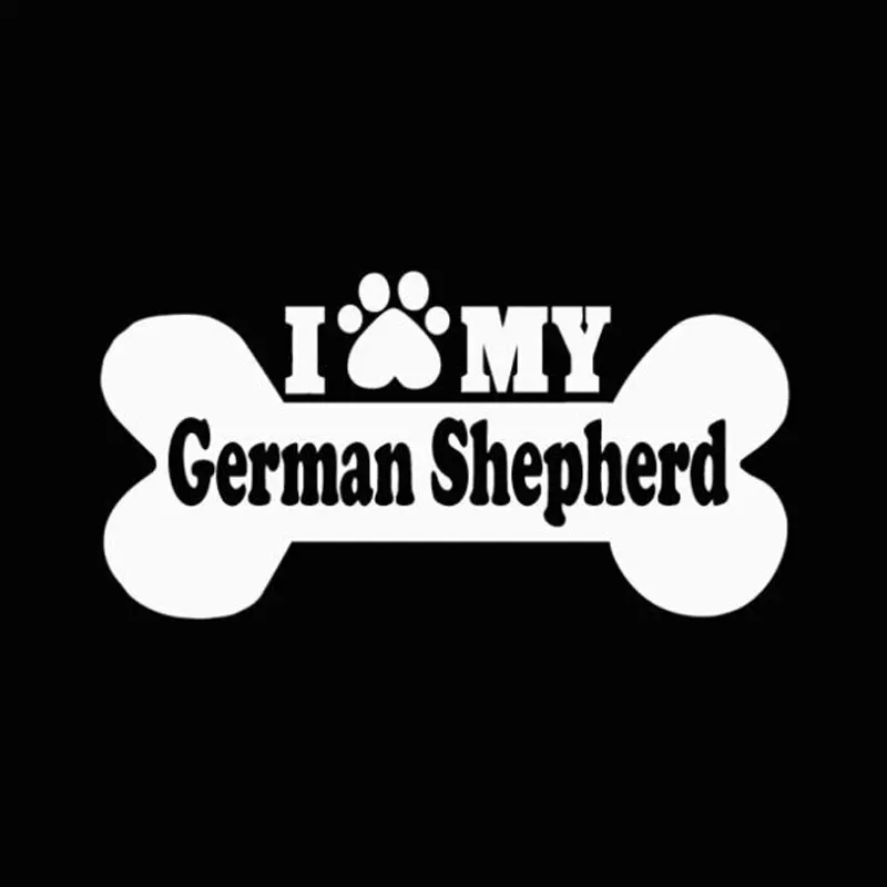 14CM*7.1CM I Love my German Shepherd Vinyl Car Stickers Accessories Black Silver C5-0050 | Автомобили и мотоциклы