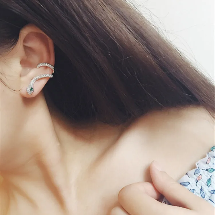 Новые модные ювелирные изделия SWOUR серебряные серьги S925 с фианитами манжеты для