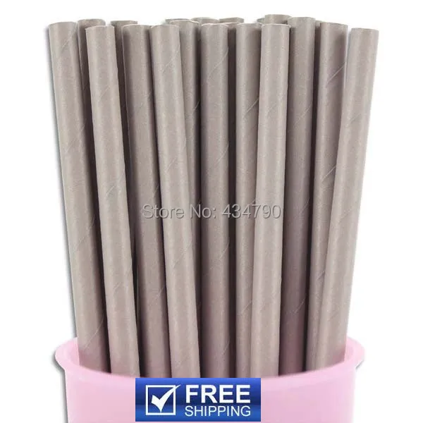 200 шт. простые серые бумажные соломинки оптом однотонные шоколадные поп-палочки