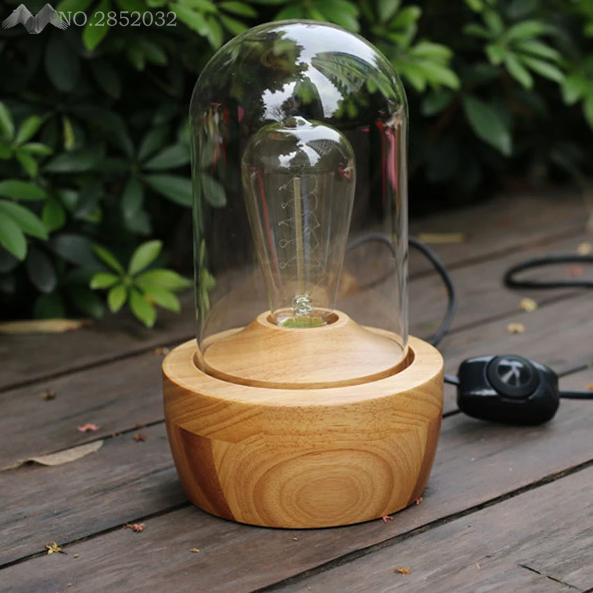 Лофт современная настольная лампа E27 держатель лампы Эдисона деревянный Базовый