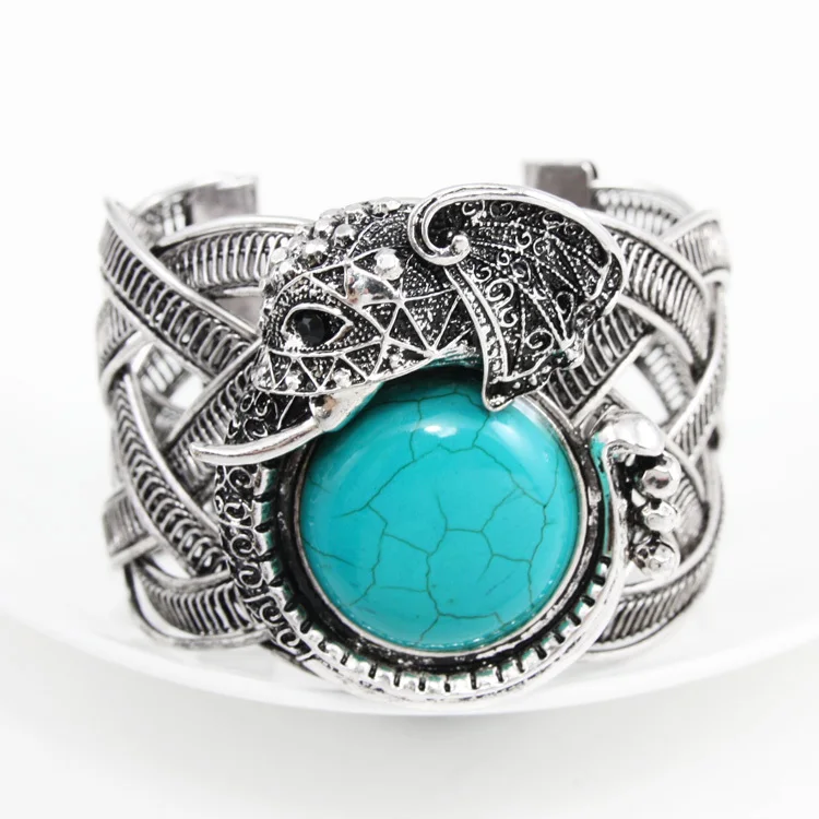 Серебряный слон в цыганском стиле браслет на запястье широкие браслеты