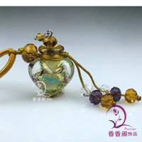 2pcs murano glass perfume necklaces aroma vials lampwork glass perfume pendants perfume necklace vial