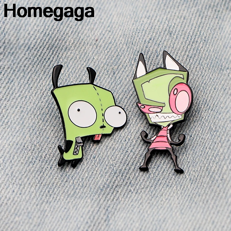 Homegaga захватчик ZIM Мультяшные цинковые булавки para рюкзак одежда медаль для сумки рубашка шляпа значок броши для мужчин и женщин D2141