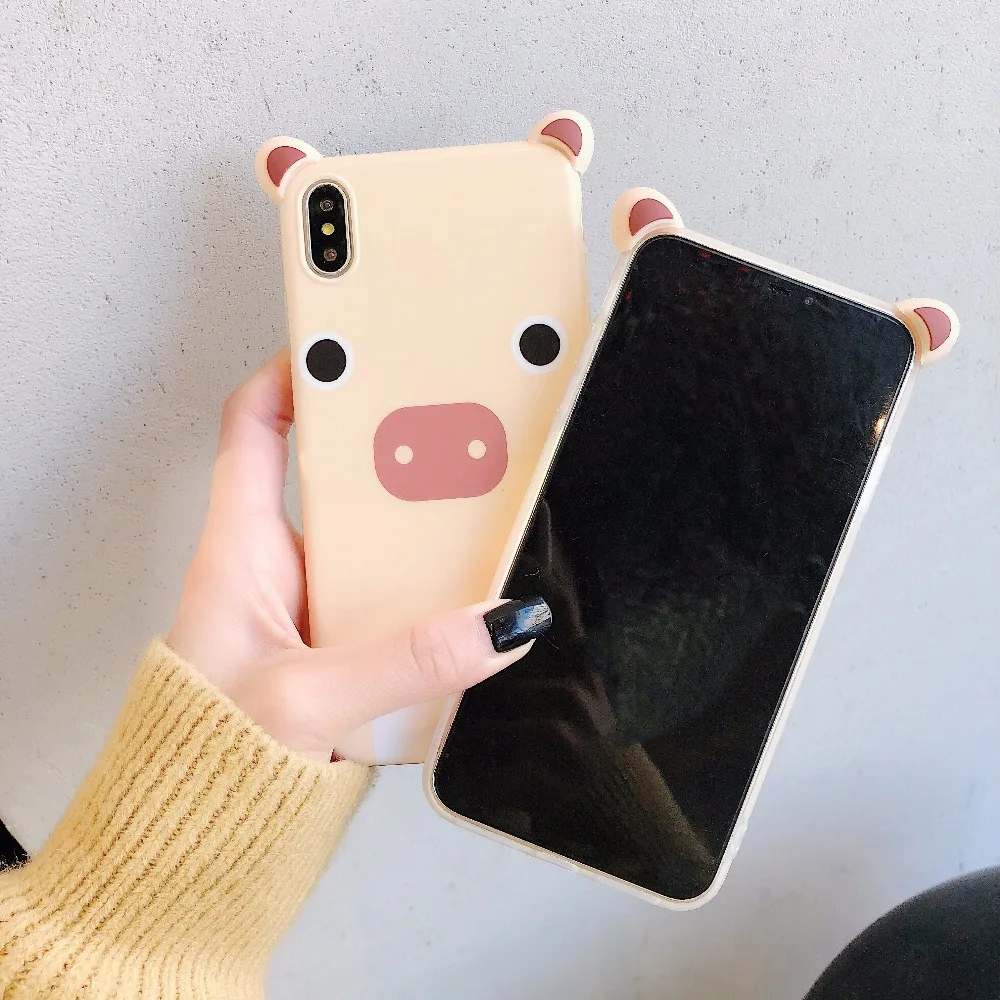 Cute pig fool Total package side very soft IMD+PVC Back cover for iphone 6 6p 6s 6sp 7 8 7P 8P and X XS Max XR Phone Case |