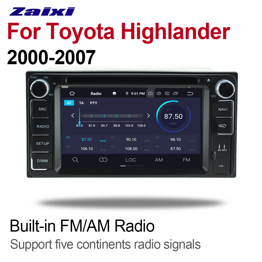 Автомобильный dvd-плеер на основе Android для Toyota Highlander 2000 2001 2002 2003 2004 2005 2006 2007 мультимедиа gps навигационная карта Автомагнитола