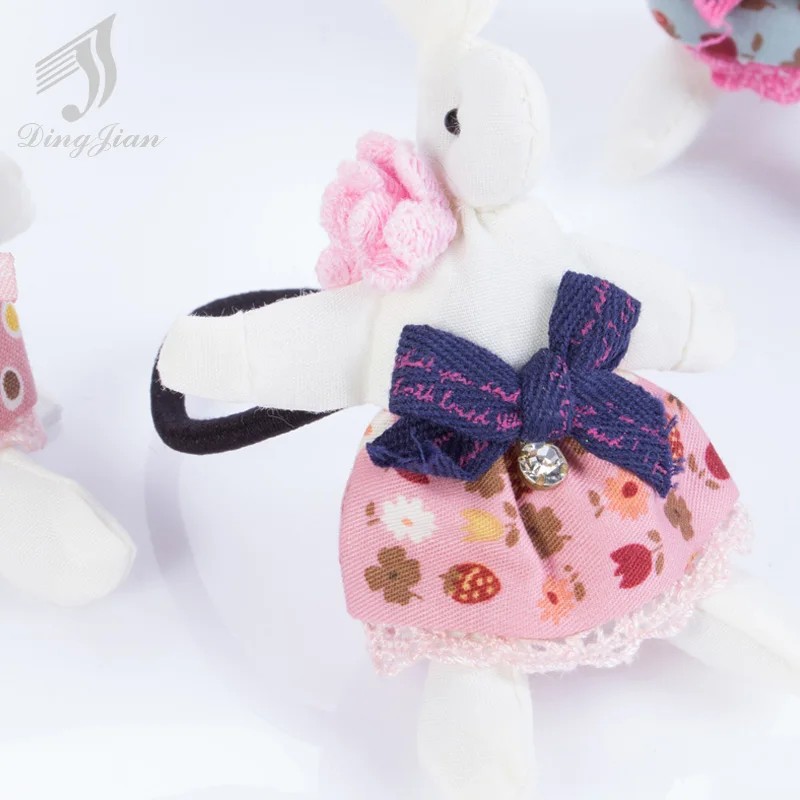 2Pcs Fashion Elastic Hair Bands Floral Design Bows Headbands Lace Drill Small Rabbit Shape Accessories A02019 | Детская одежда и