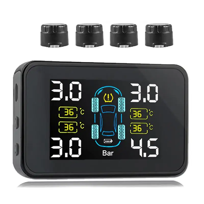 External Автомобильные TPMS встроенные внешние датчики давления в шинах Автоматическая Солнечная зарядка Автоматическая мощность на регулируемой температуре функция сигнализации - Цвет: External