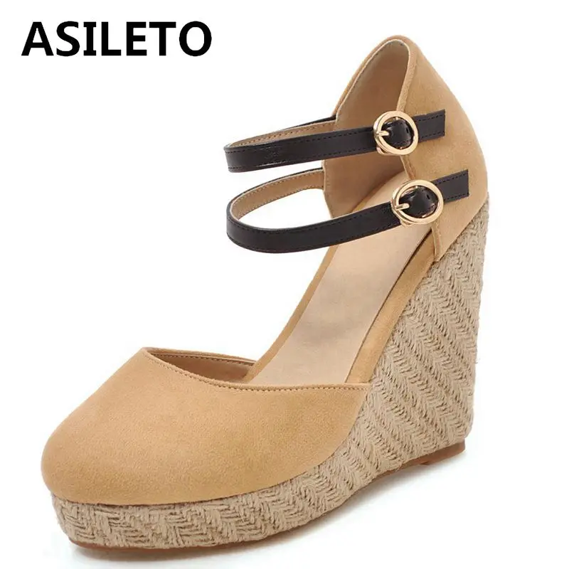 Летняя обувь ASILETO эспадрильи женские босоножки на танкетке сандалии платформе и