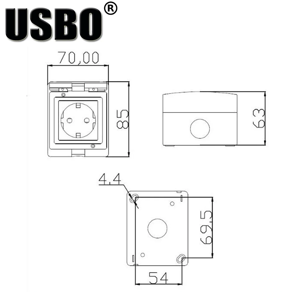 Белая УФ-розетка IP55 на 10 а/16 А 250 В уличная Бытовая розетка американская
