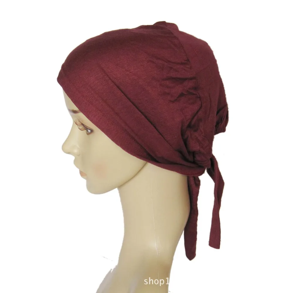 45 цветов полноразмерная внутренняя мусульманская хлопковая хиджаб шапка