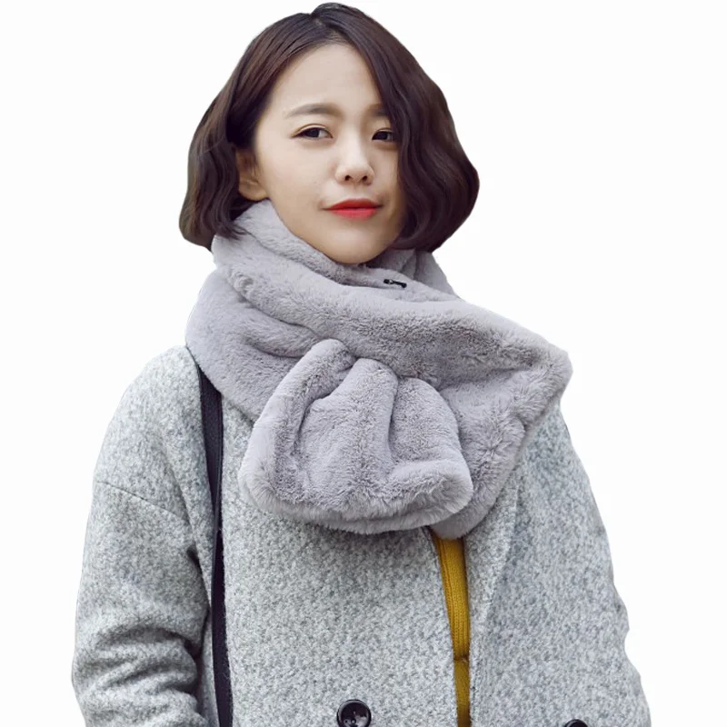 Зима Искусственного Меха Воротник Шарф Женский Подражали Мех Кролика Люксовый