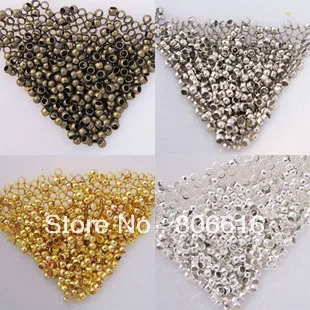 

4MM 3200Pcs (Gold/Silver/Nickel/Vintage Bronze) Copper Crimp End Beads Jewelry Findings Components Jewelery Accessories