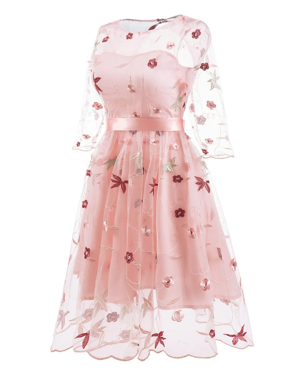 Женское короткое вечернее платье розовое ТРАПЕЦИЕВИДНОЕ для выпускного вечера