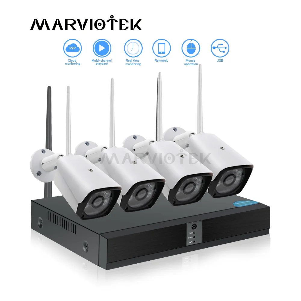 Беспроводная система охранной камеры 1080p IP камера wifi NVR комплект HD