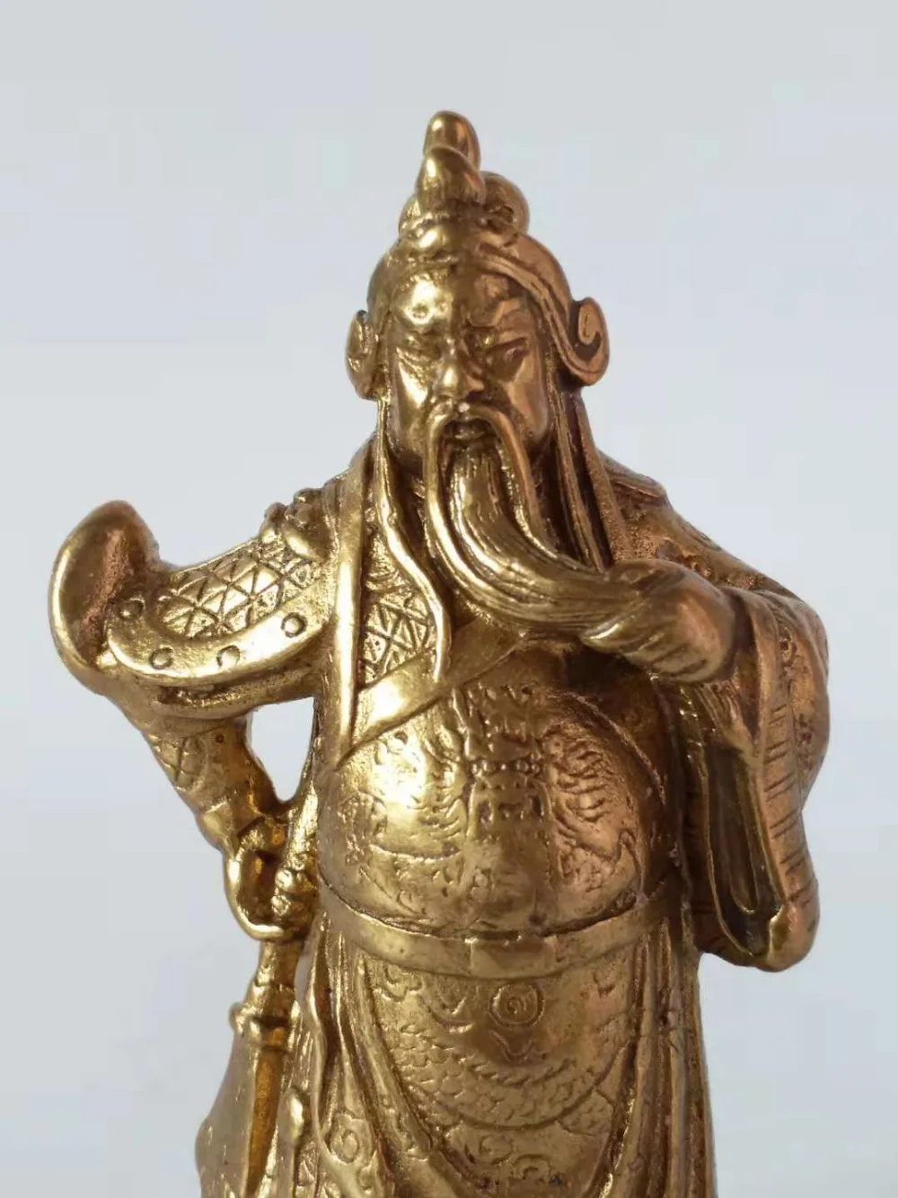 Китайский дракон из латуни Guan Gong Yu Warrior God Guangong скульптура меча | Дом и сад