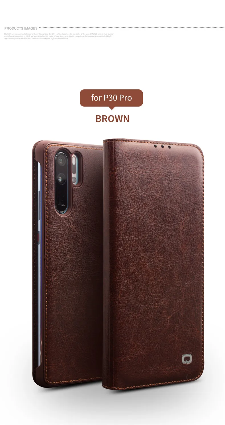 QIALINO, натуральная кожа, ультра тонкий чехол для телефона huawei P30 Pro, 6,47 дюймов, роскошный флип-чехол ручной работы для huawei P30, 6,1 дюймов
