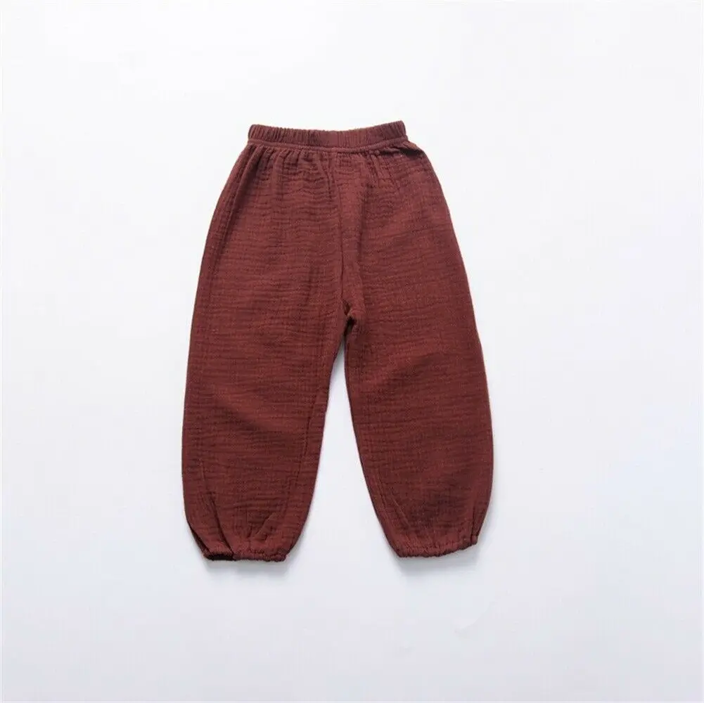 Повседневные милые хлопковые штаны с рюшами для маленьких девочек и мальчиков